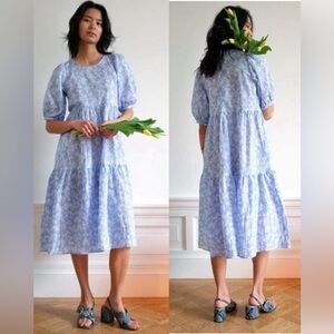 WRAY Rosemary Tiered Midi Dress in Tea Cup Floral , size M